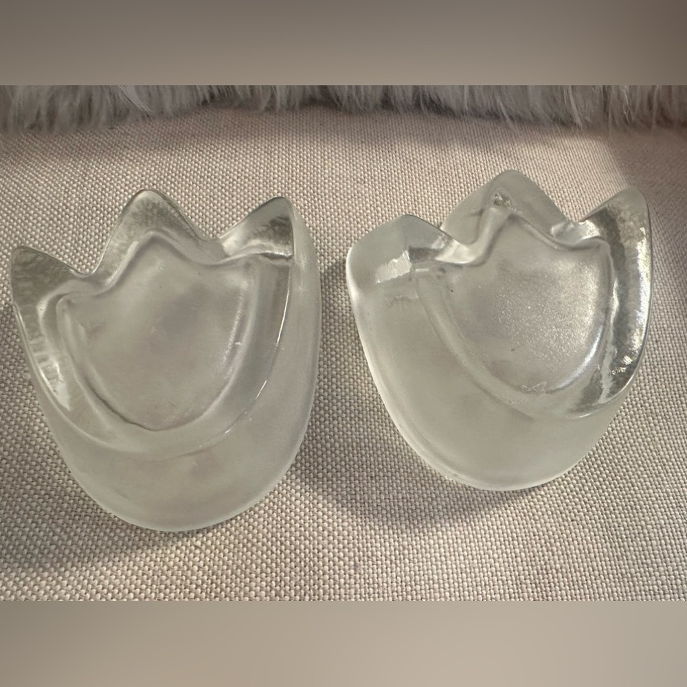 Set of 2 Mikasa Petite Creation Clear Frosted Tulip Votive Germany